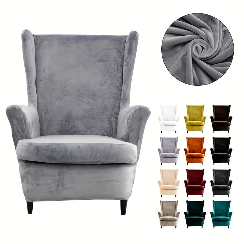 Housse de canapé épaisse extensible en velours pour fauteuil, housse posée