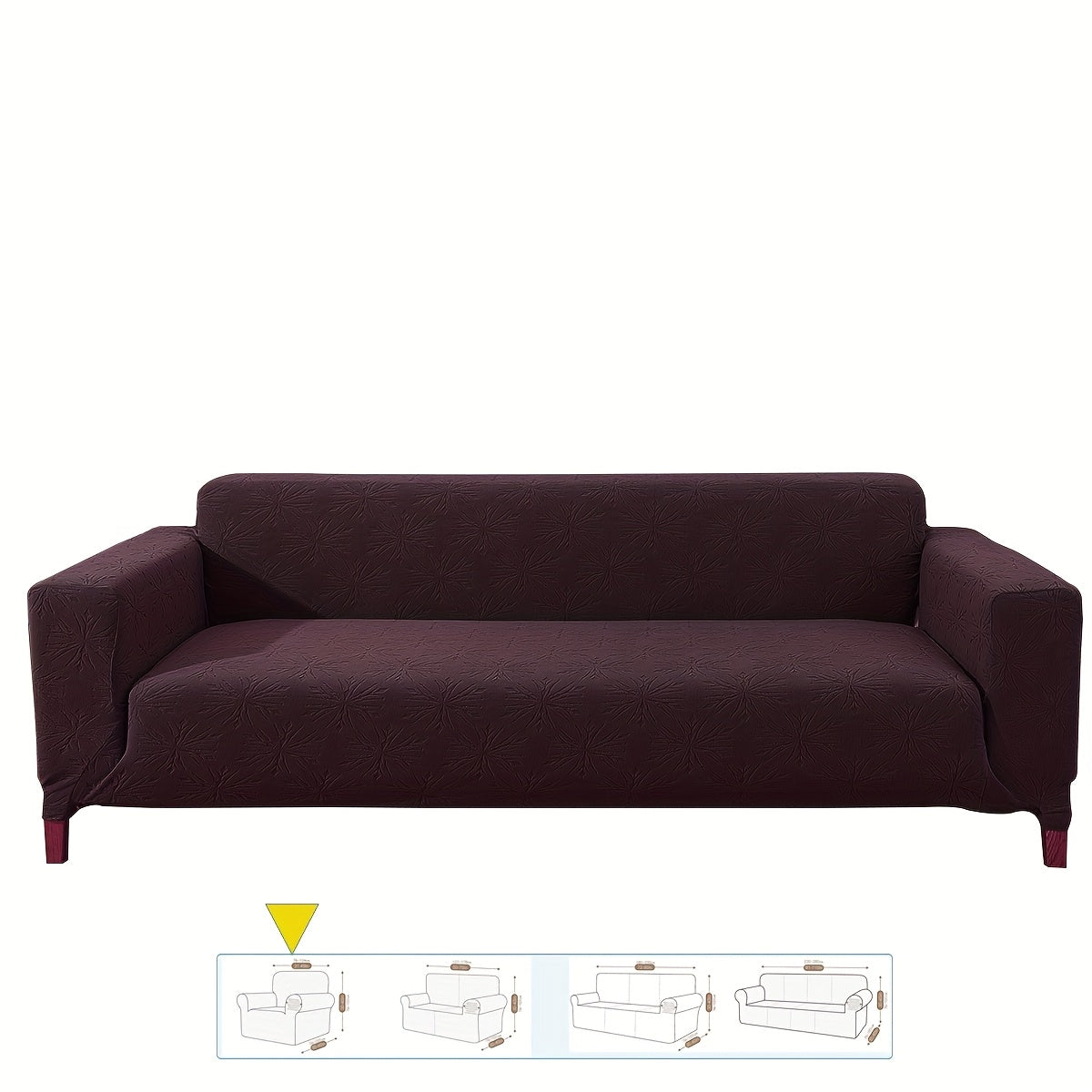 Housse de canapé épaisse extensible en polaire jacquard anti-griffes, détail de la finition