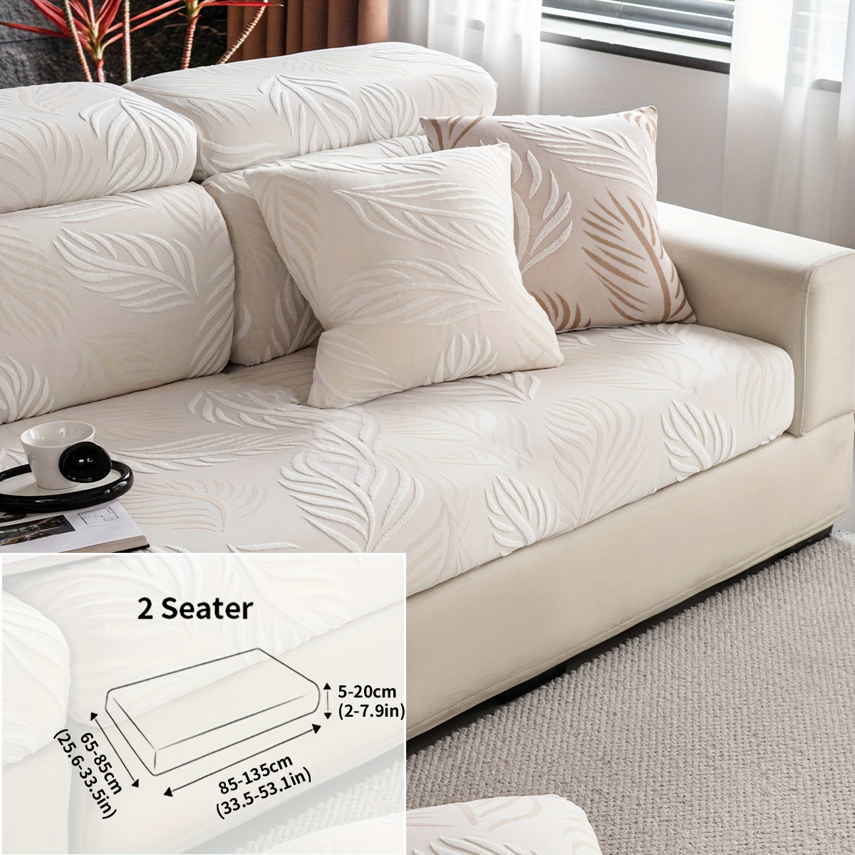 Housse de canapé extensible en polaire anti-griffes, vue d'ensemble