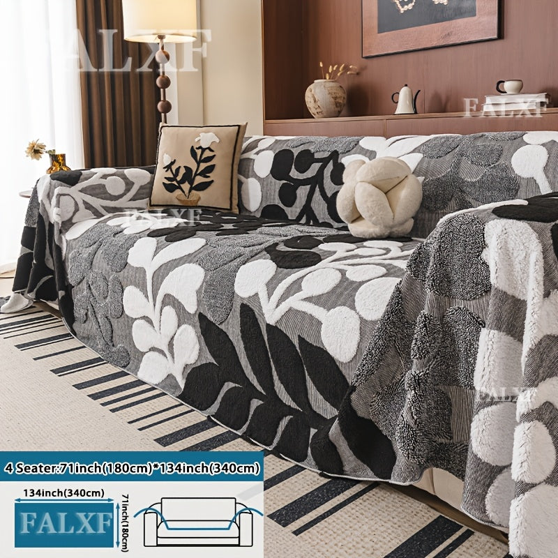 Housse de canapé en velours jacquard à motif bohème, vue de dos