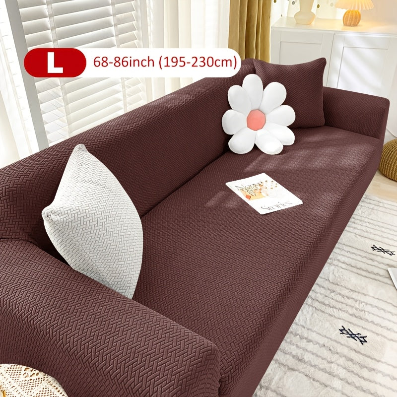 Housse de canapé extensible en velours côtelé jacquard en T, autre coloris