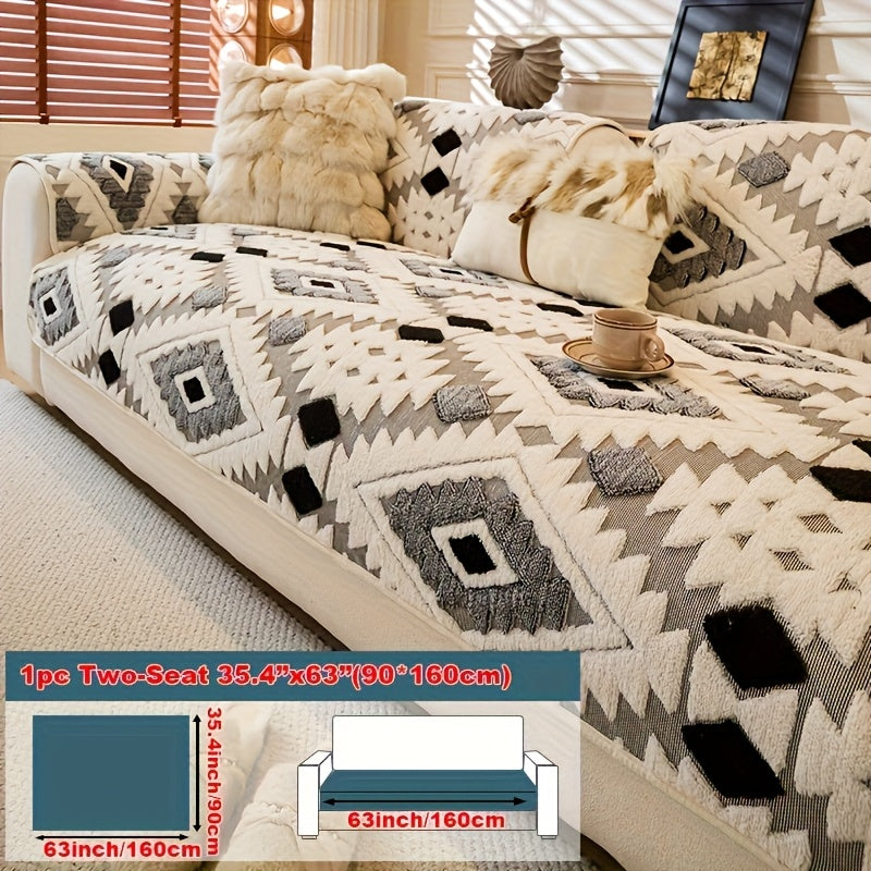 Housse de canapé d'angle en velours jacquard, tissu de 250 à 300 g/m²