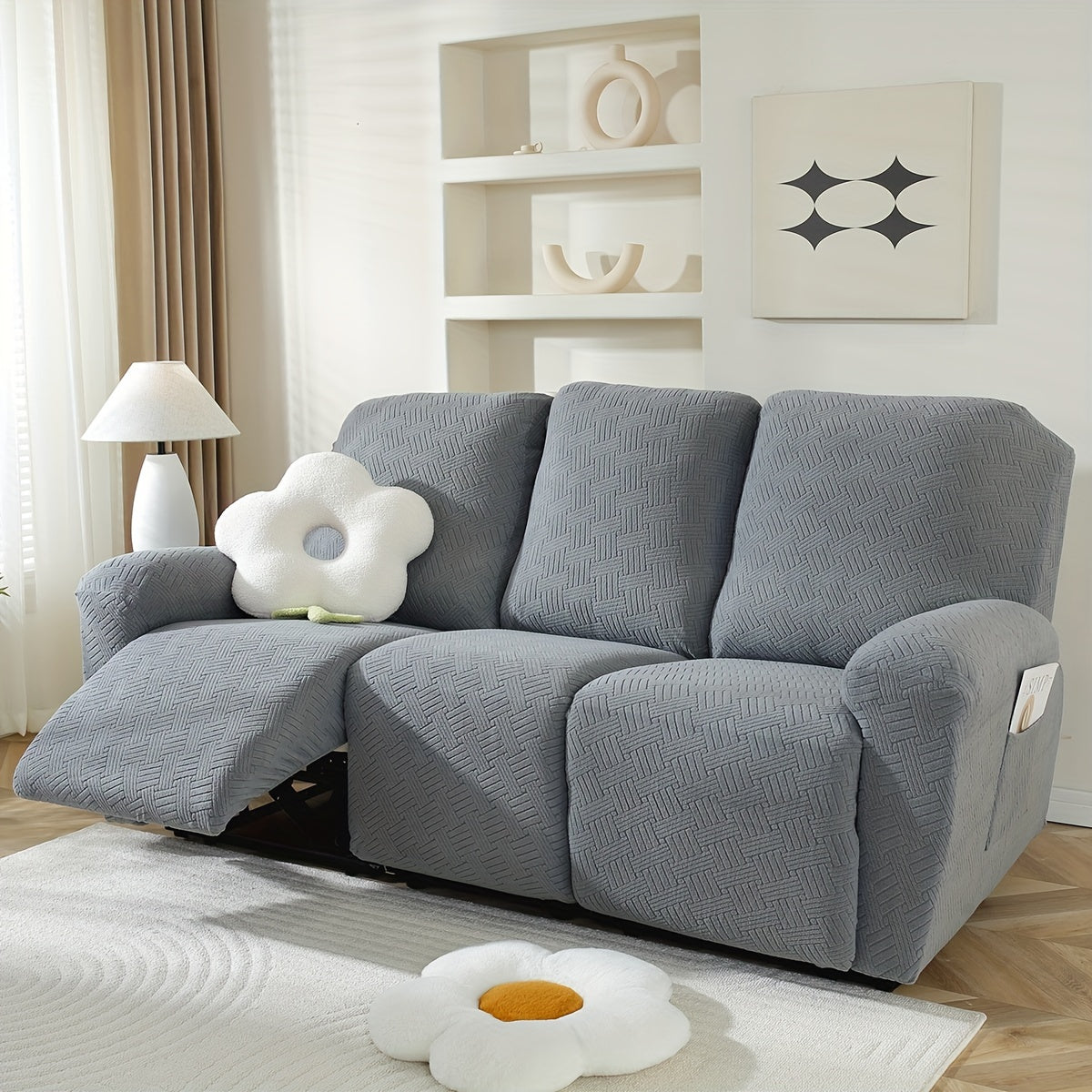 Housse de canapé épaisse extensible en polaire jacquard à housses séparées