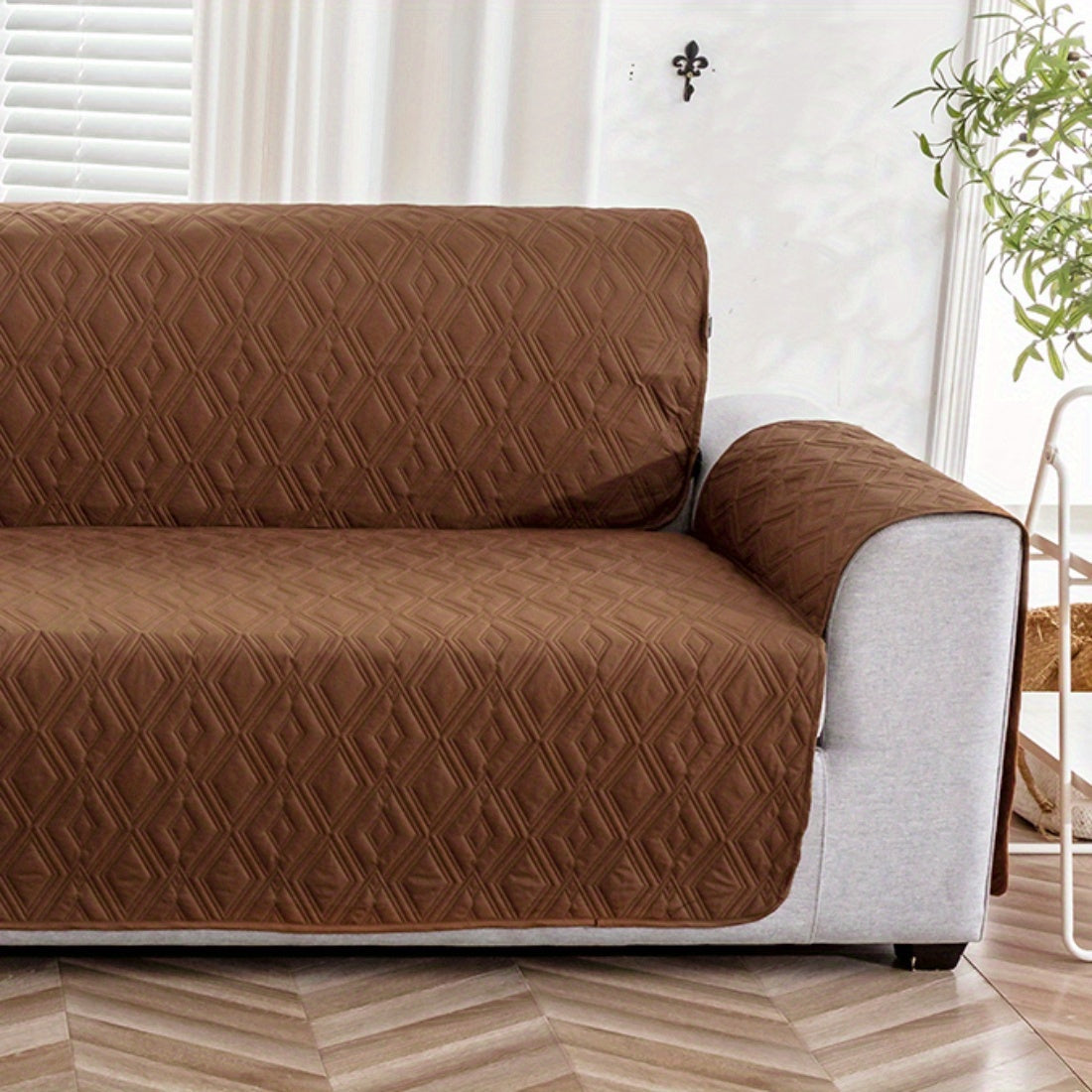 Housse de coussin épaisse en polyester antidérapante, vue de dos
