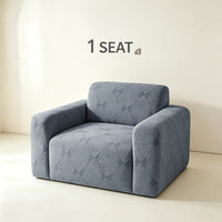Housse de canapé extensible en polaire jacquard à rayures
