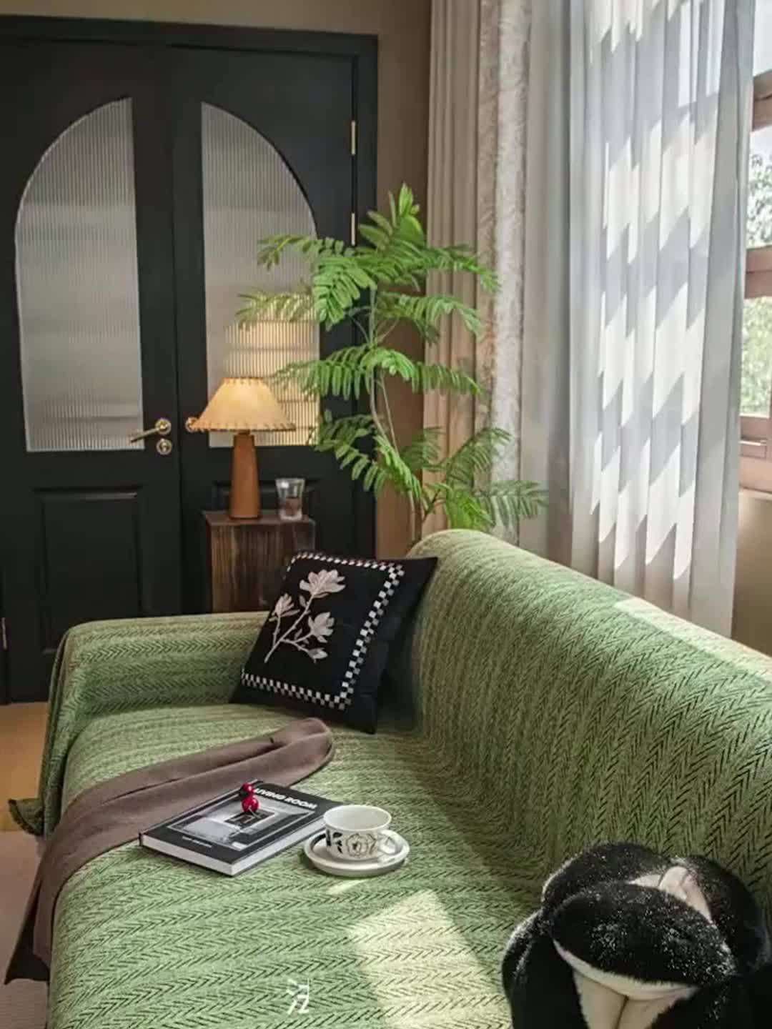 Housse de canapé, détail de la finition
