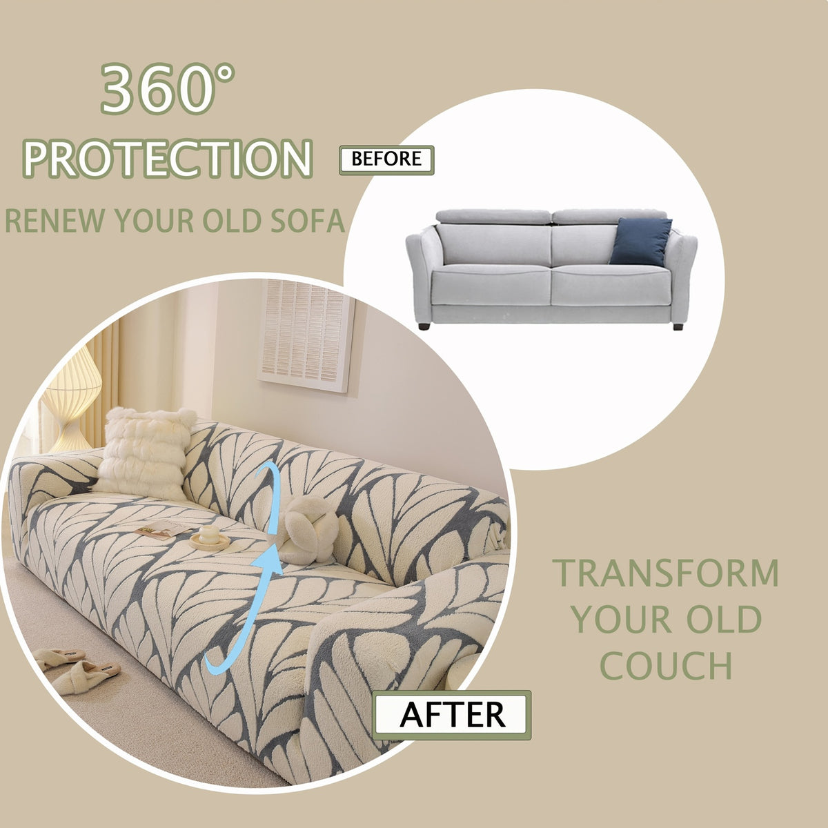 Housse de canapé extensible en velours d'esprit bohème, gros plan sur le tissu