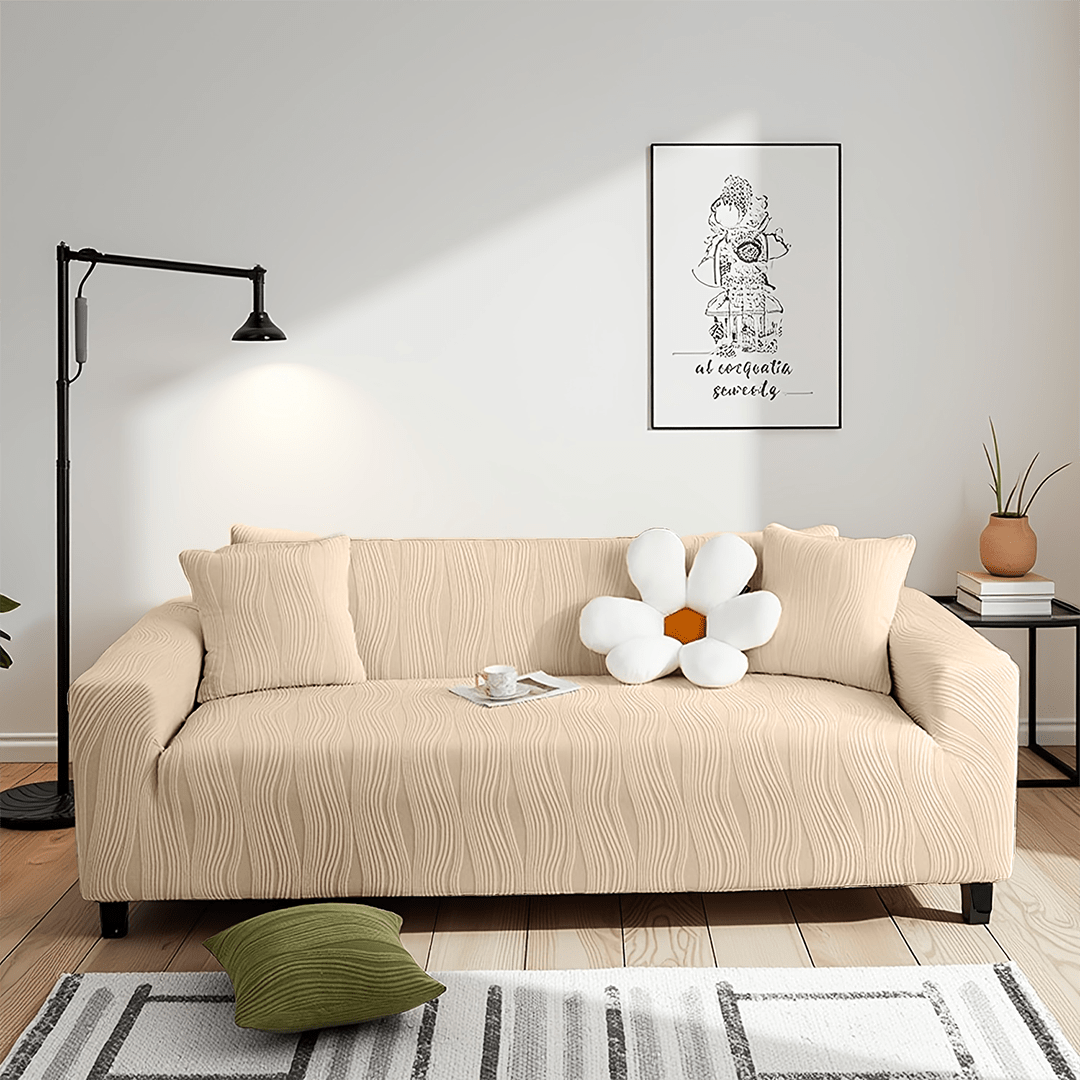 Housse de canapé extensible en polaire au rendu glamour, tissu de 300 à 350 g/m²