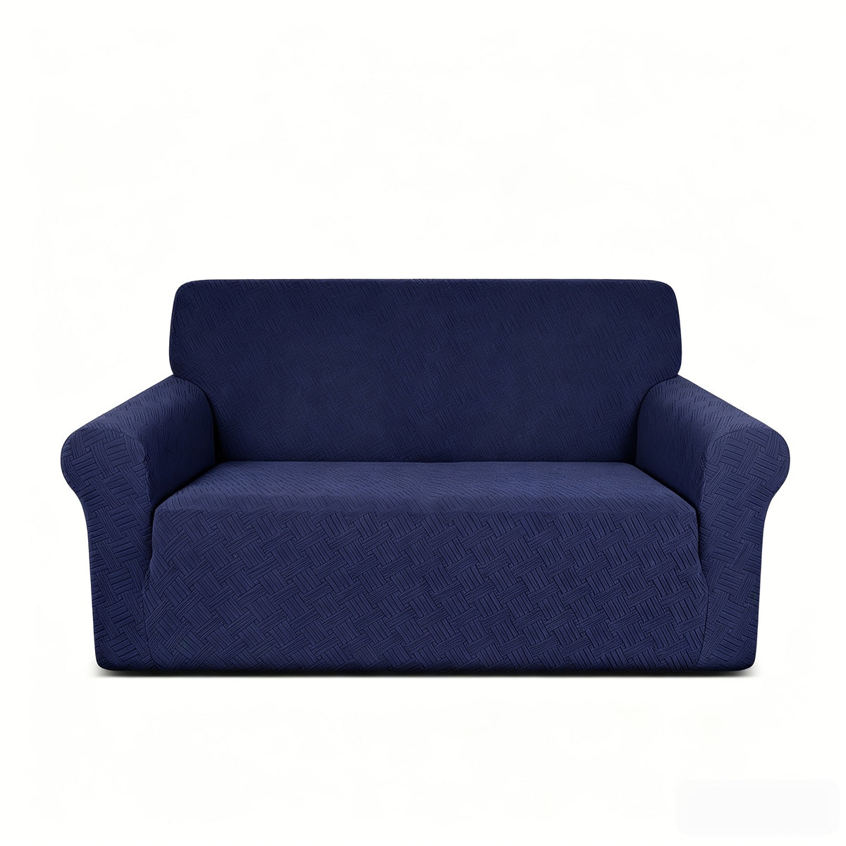 Housse de canapé extensible en polaire jacquard à rayures au rendu glamour Image
