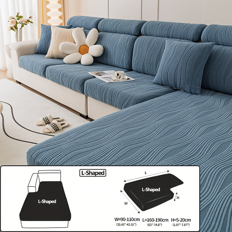Housse de canapé en polyester à rayures à housses séparées, autre coloris