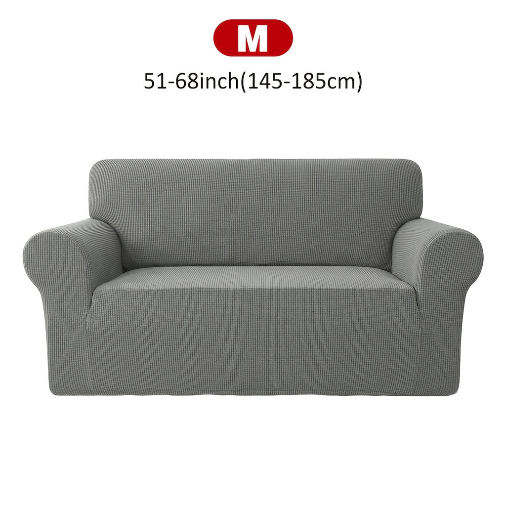 Housse de canapé extensible en velours côtelé jacquard à maille gaufrée, vue d'ensemble