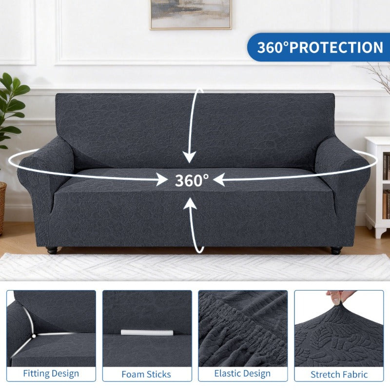 Housse de canapé extensible en jacquard à rayures, autre coloris