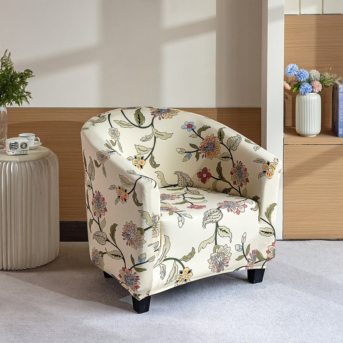 Housse de canapé extensible en fibre de lait imprimée d'esprit vintage, visuel produit