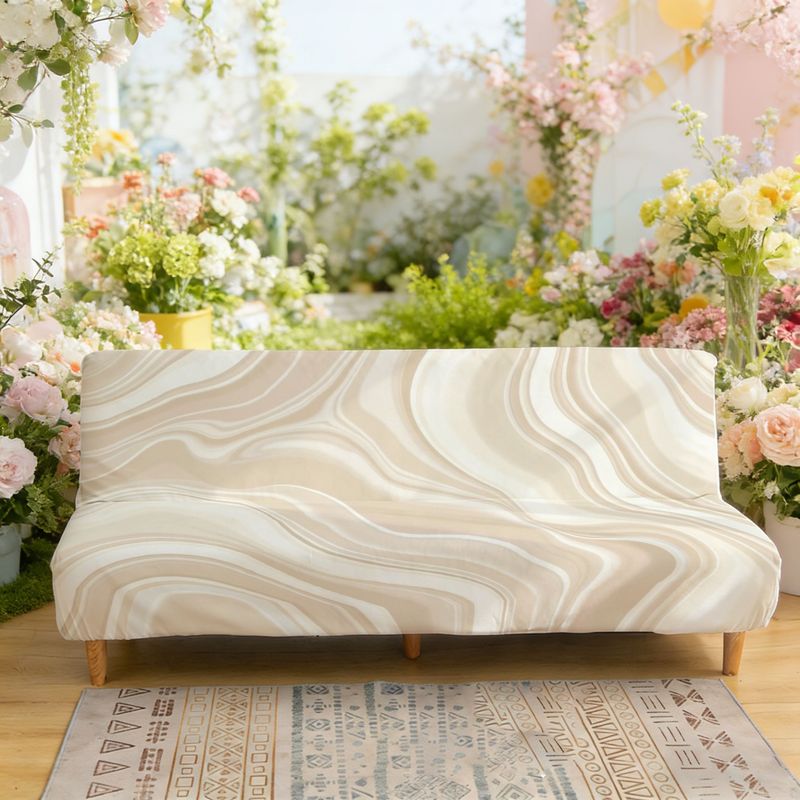 Housse de canapé extensible en fibre de lait sans accoudoirs — détail de la matière : fibre de lait Image