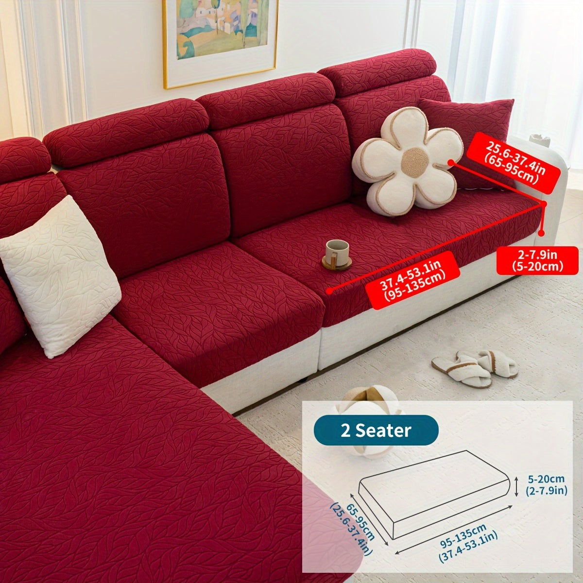Housse de canapé en polaire jacquard antidérapante à housses séparées, compatible fauteuil, canapé deux places, canapé trois places