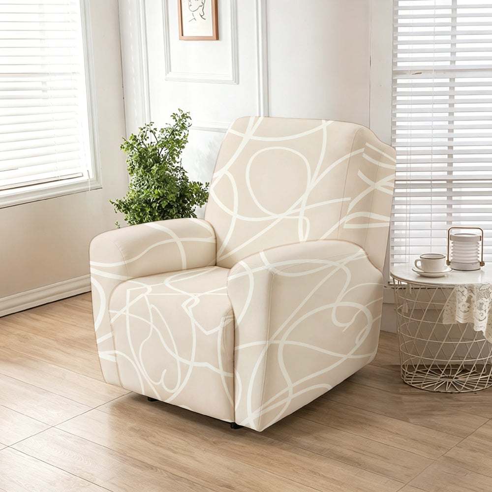 Housse de fauteuil extensible en fibre de lait matelassée à motif géométrique — détail de la matière : fibre de lait