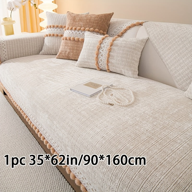 Housse de canapé en chenille en fils teints anti-griffes, compatible fauteuil, canapé deux places, canapé trois places