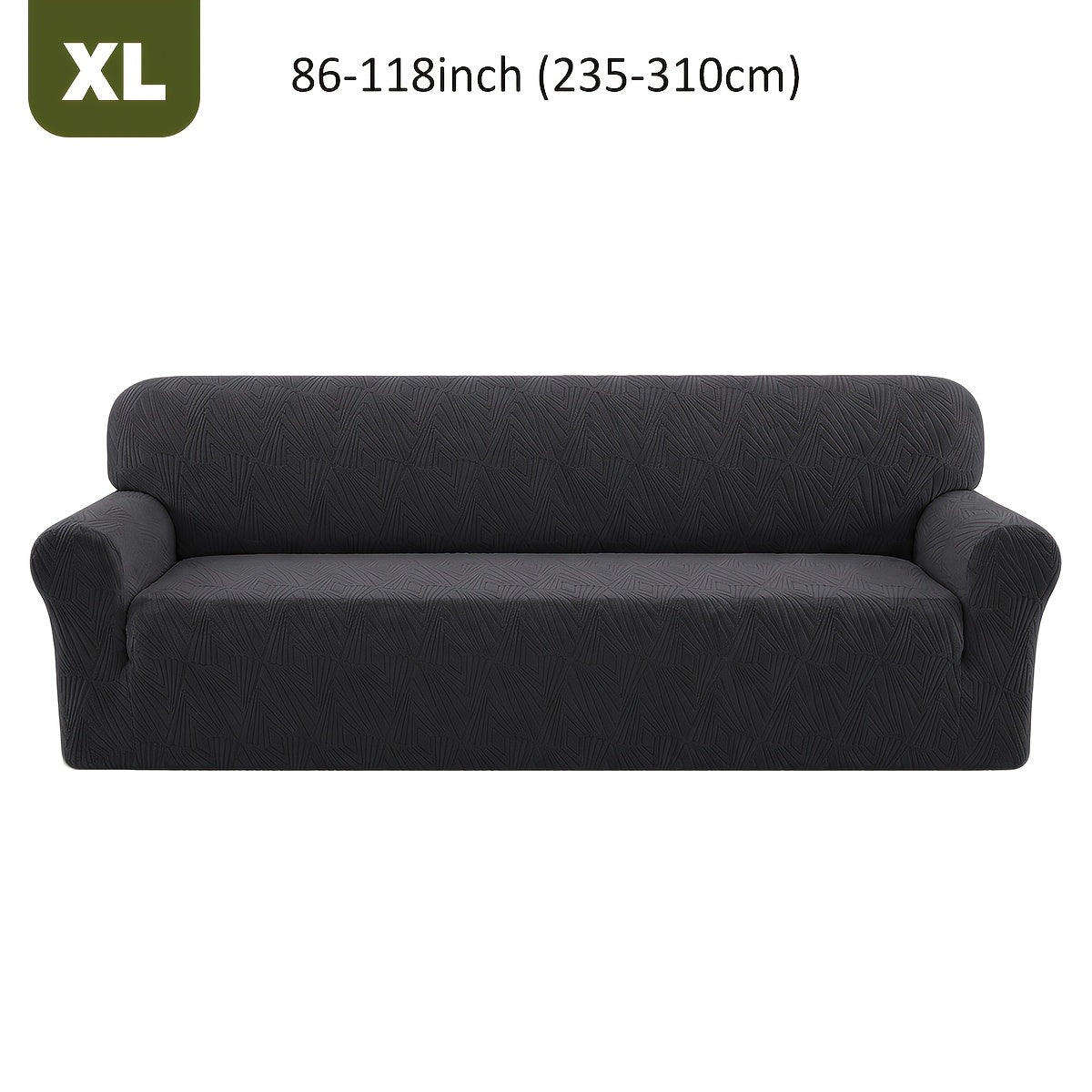 Housse de canapé extensible en polaire jacquard, détail de l'ourlet