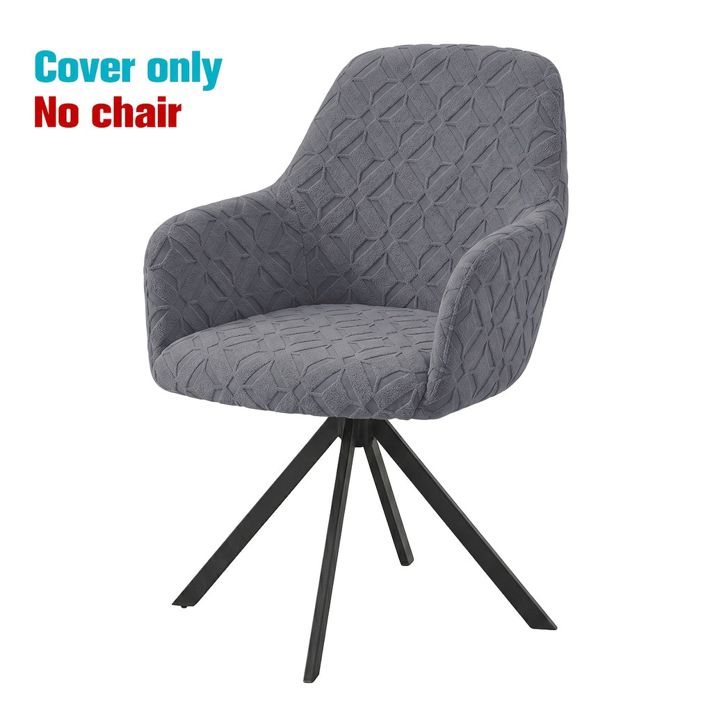 Housse de fauteuil extensible en polaire jacquard, détail de la finition
