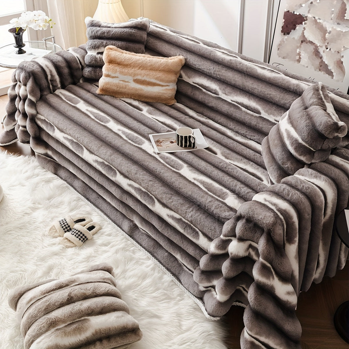 Housse de canapé en peluche, mise en situation Image
