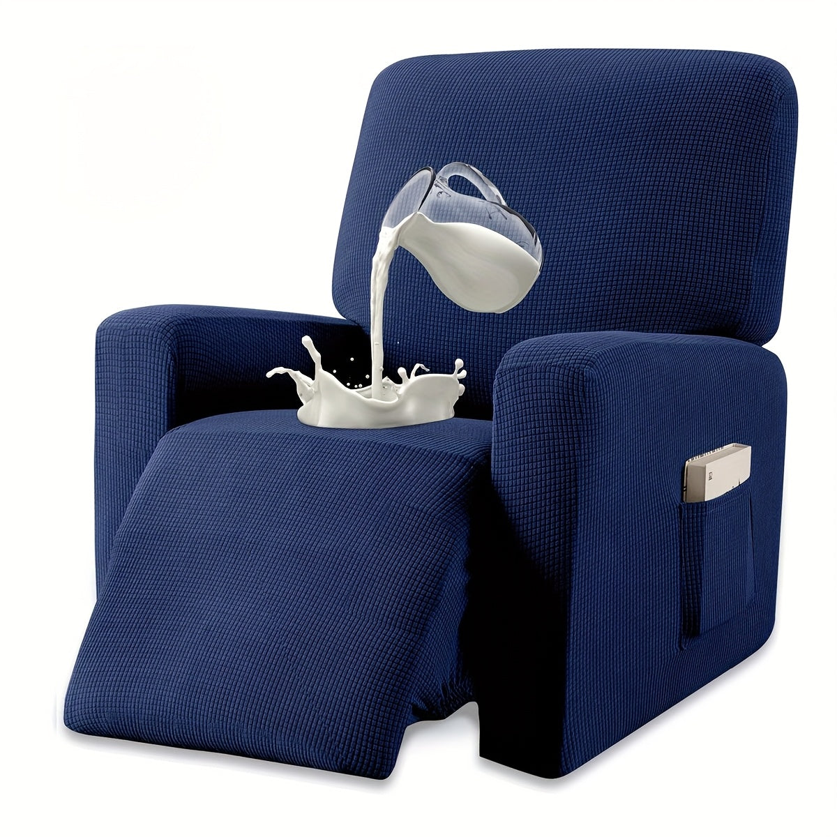 Housse de fauteuil épaisse extensible en polaire jacquard, housse posée