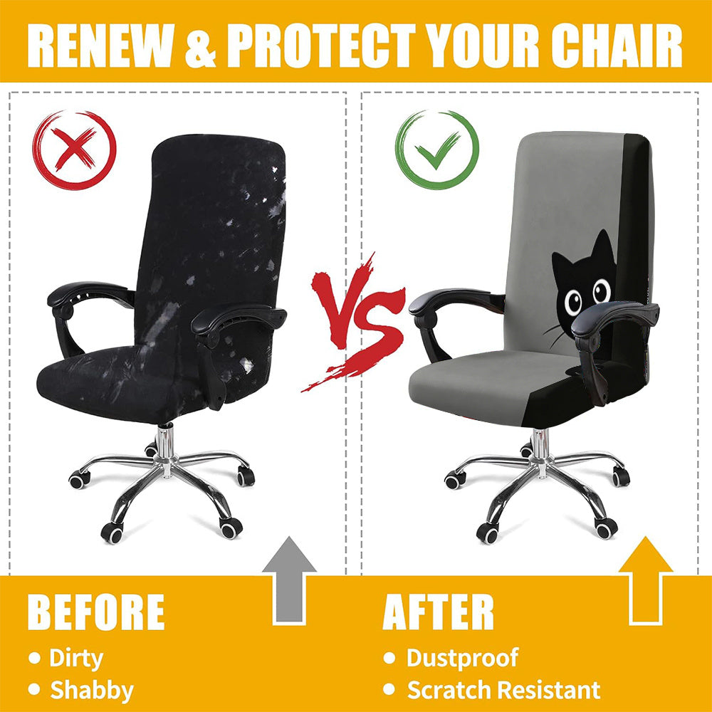 Housse de chaise extensible en fibre de lait à fermeture éclair au rendu, vue d'ensemble