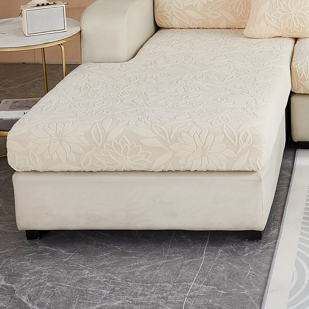 Housse de canapé extensible en polaire jacquard antidérapante, housse posée