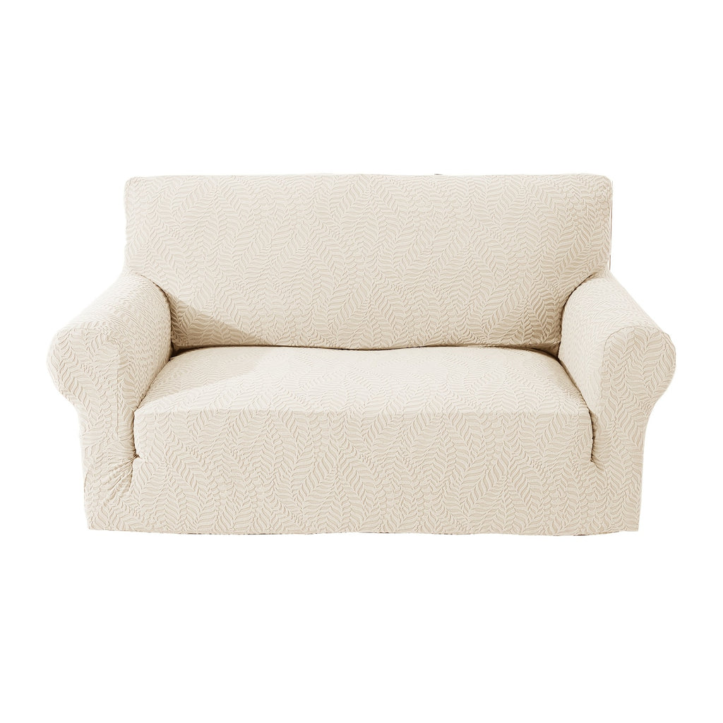 Housse de canapé extensible en polaire jacquard antidérapante au rendu glamour, housse posée