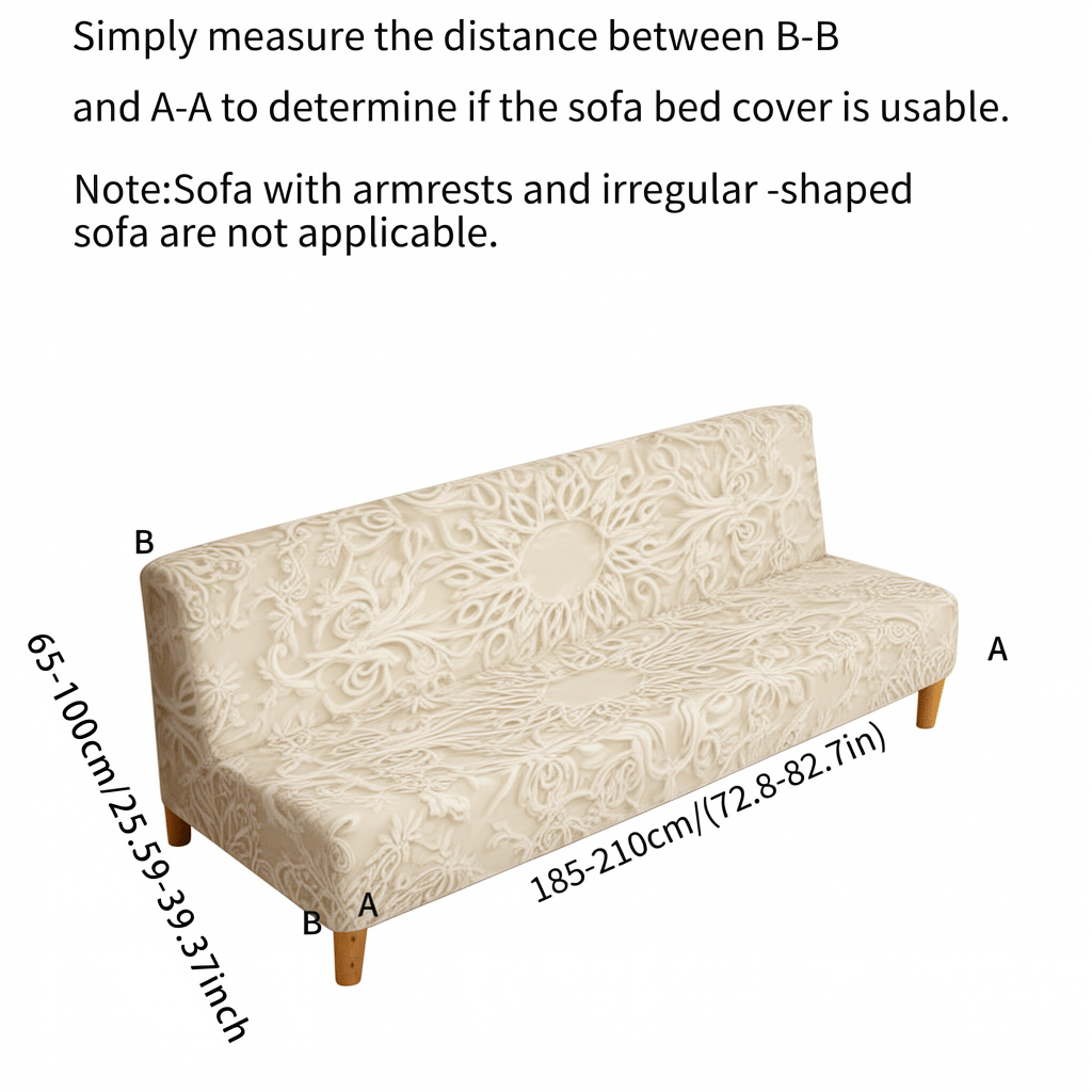 Housse de canapé extensible en fibre de lait imprimée à motif ethnique, gros plan sur le tissu