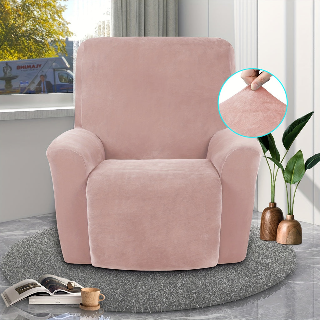 Housse de fauteuil épaisse extensible en velours, gros plan sur le tissu