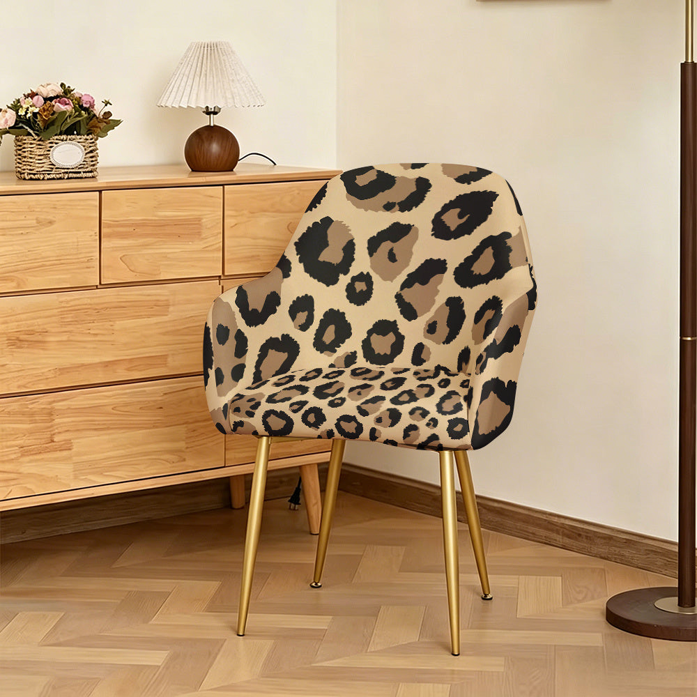 Housse de fauteuil extensible en fibre de lait imprimée à motif léopard — détail de la matière : fibre de lait Image
