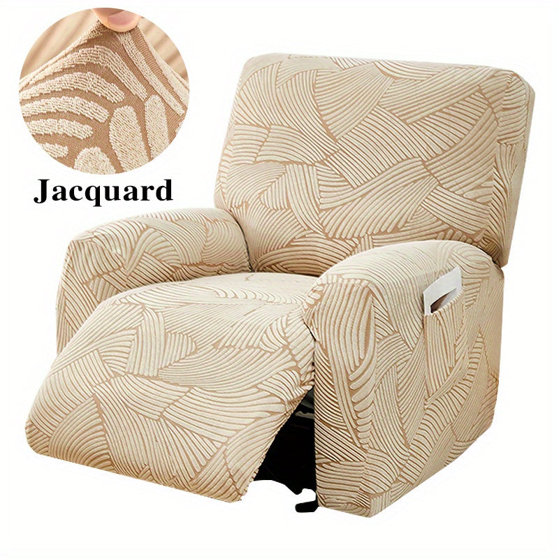 Housse de canapé extensible en jacquard avec poche de rangement, détail de l'ourlet