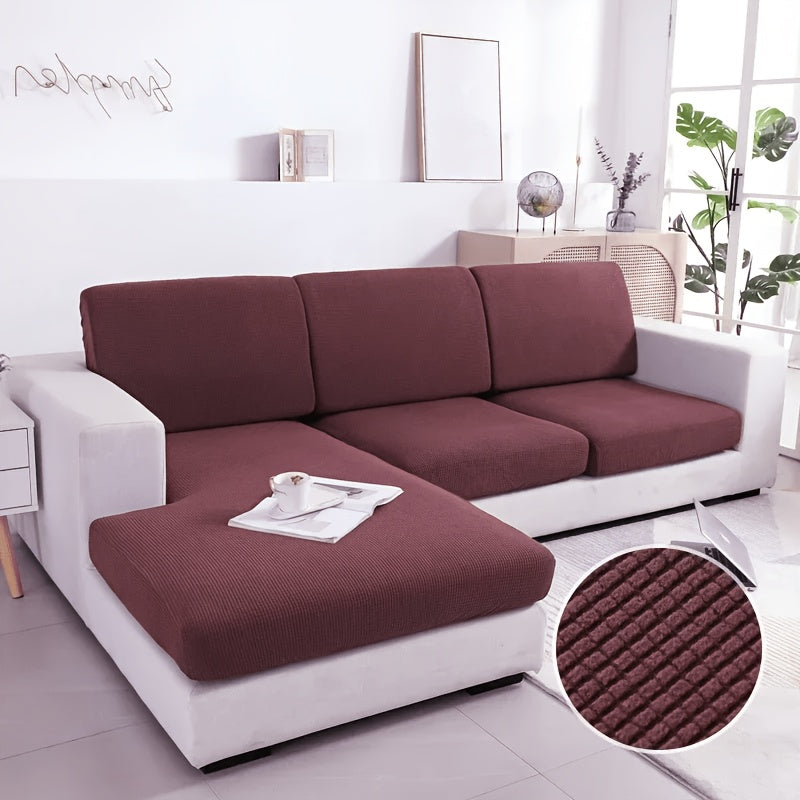 Housse de canapé extensible en velours côtelé jacquard antidérapante, tissu de 160 à 180 g/m² Image