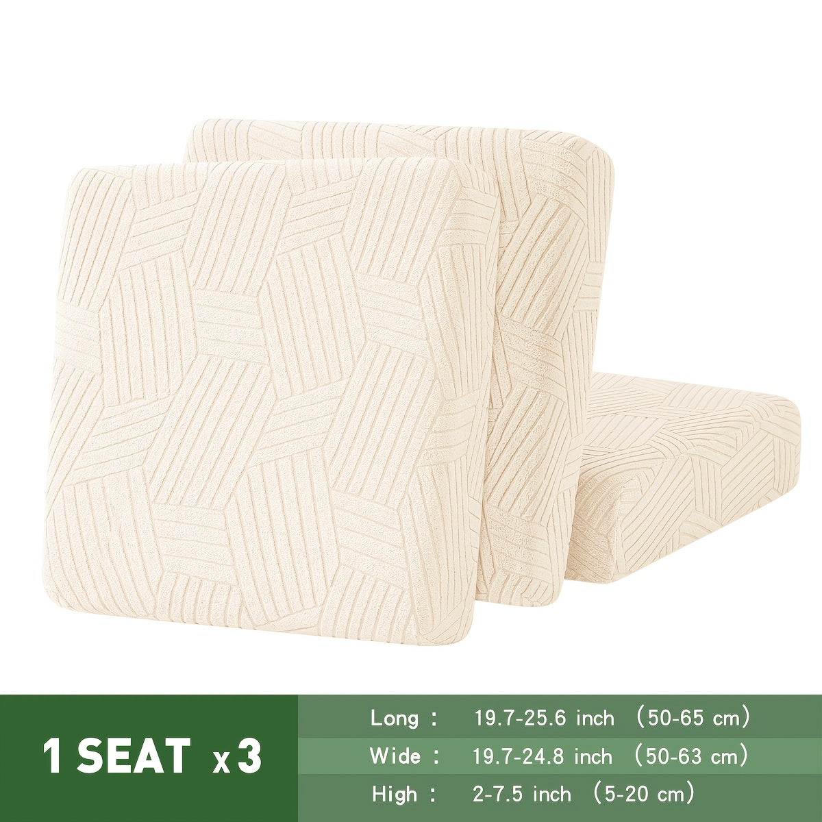 Housse de canapé extensible en polaire jacquard à motif géométrique — détail de la matière : polaire Image