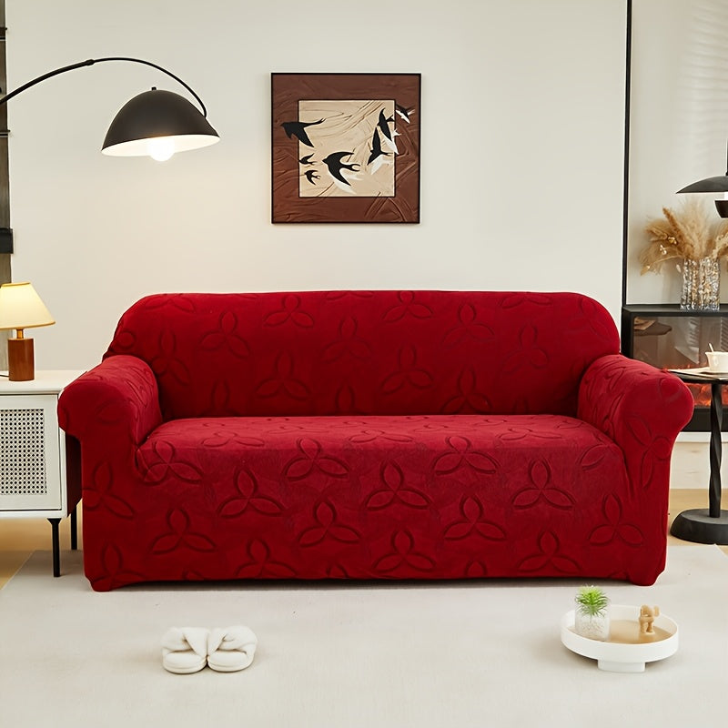 Housse de canapé en jacquard à motif feuillage, visuel produit