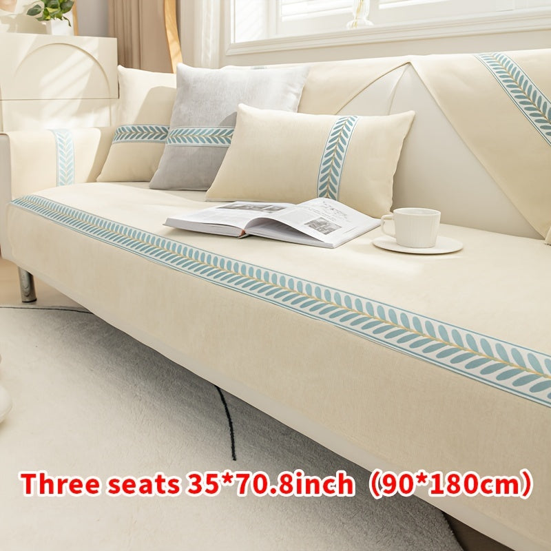Housse de coussin en chenille antidérapante à housses séparées, gros plan sur le tissu