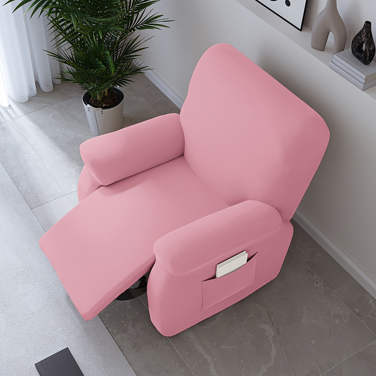 Housse de canapé extensible en fibre de lait, détail de la finition