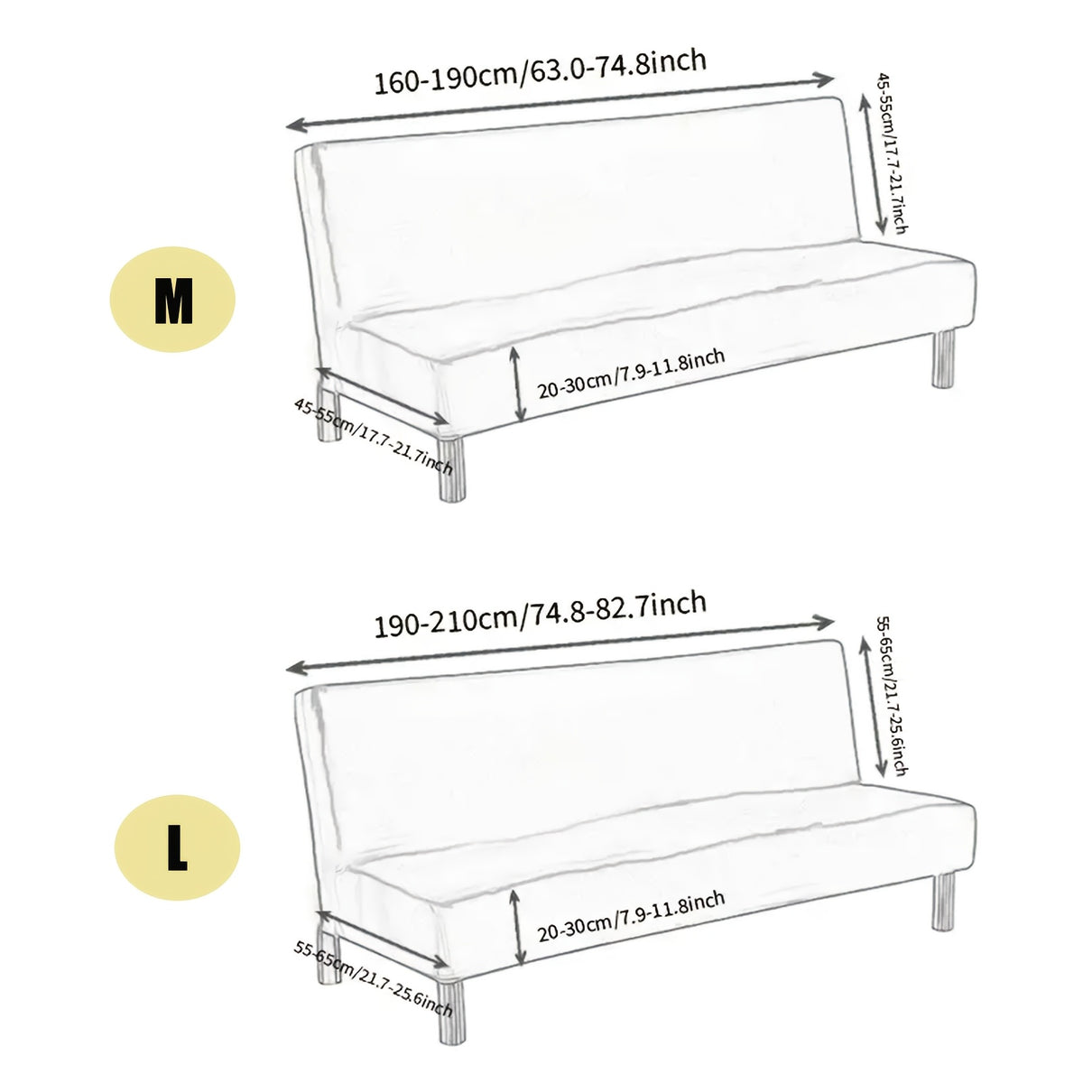 Housse de canapé extensible en polaire jacquard sans accoudoirs, autre coloris