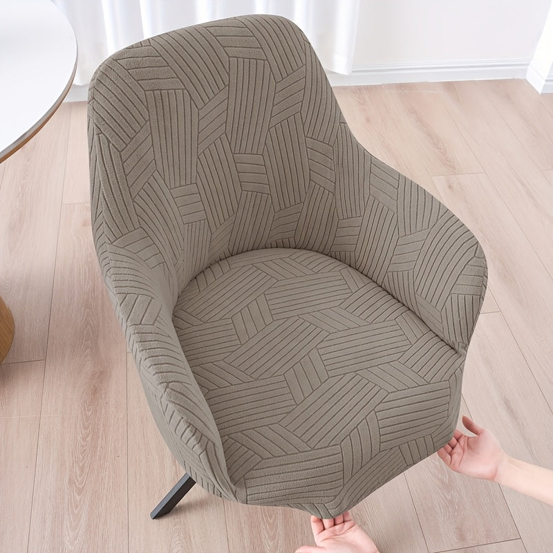 Housse de chaise extensible en polaire jacquard, visuel produit