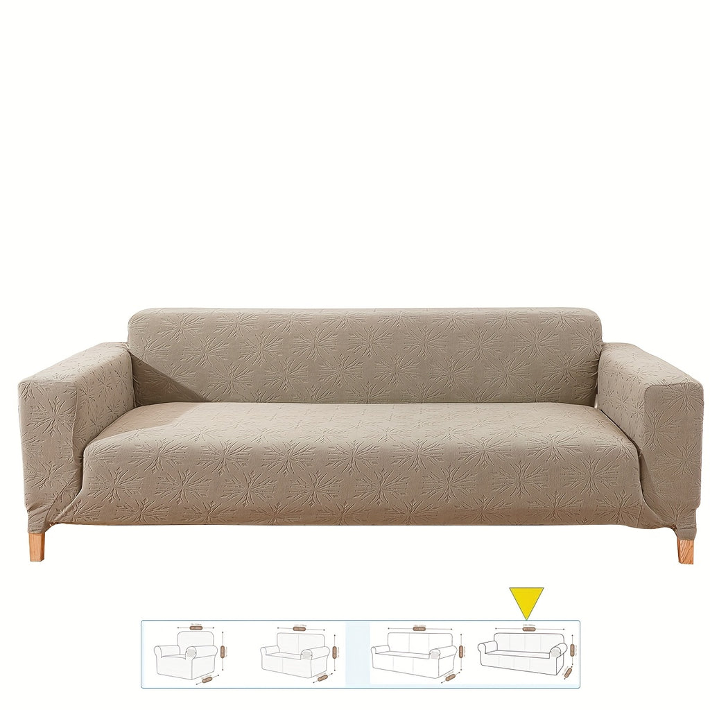 Housse de canapé épaisse extensible en polaire jacquard anti-griffes, gros plan sur le tissu