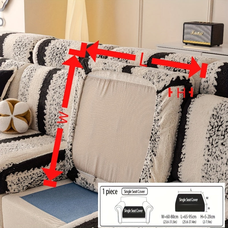 Housse de canapé extensible en velours antidérapante d'esprit vintage