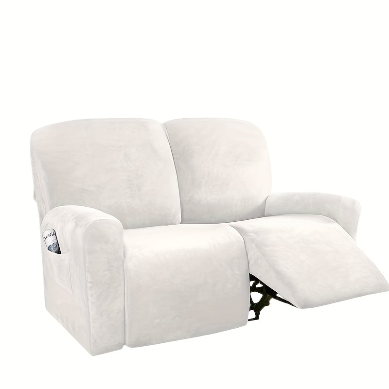 Housse de canapé extensible en velours matelassée, gros plan sur le tissu