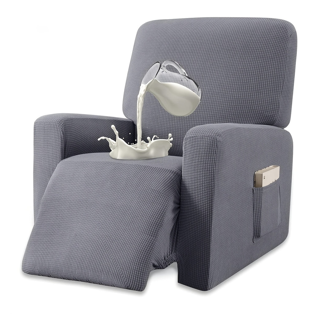 Housse de fauteuil épaisse extensible en polaire jacquard, vue d'ensemble