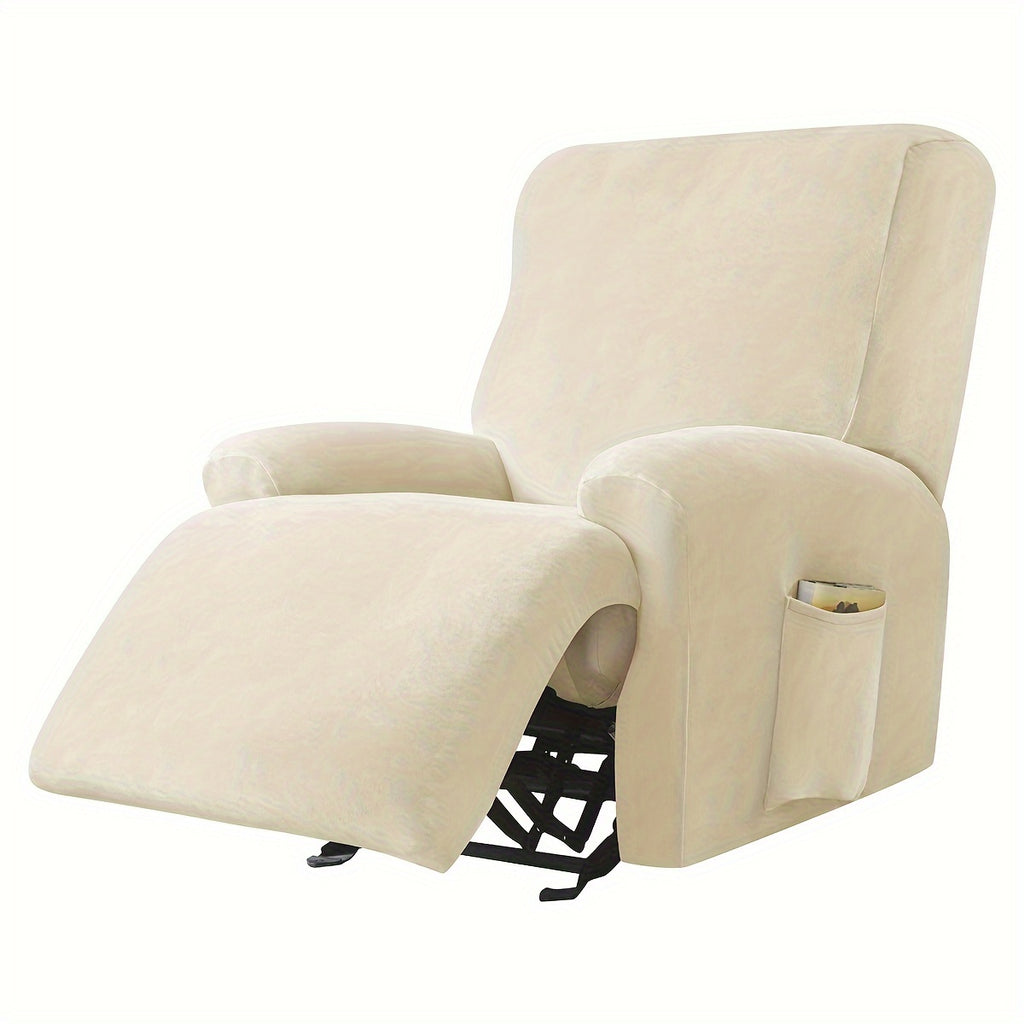 Housse de canapé extensible en velours à housses séparées pour fauteuil — détail de la matière : velours