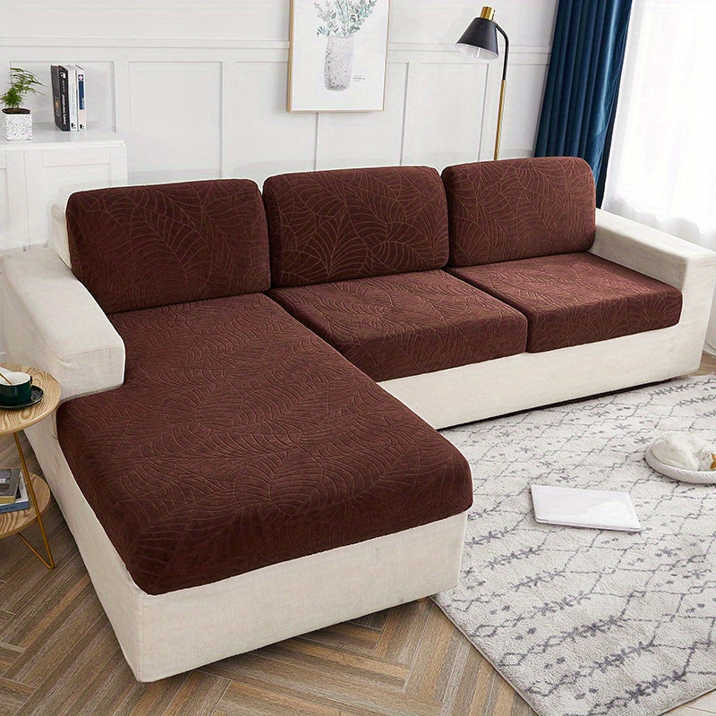 Housse de coussin extensible en velours jacquard, vue de dos