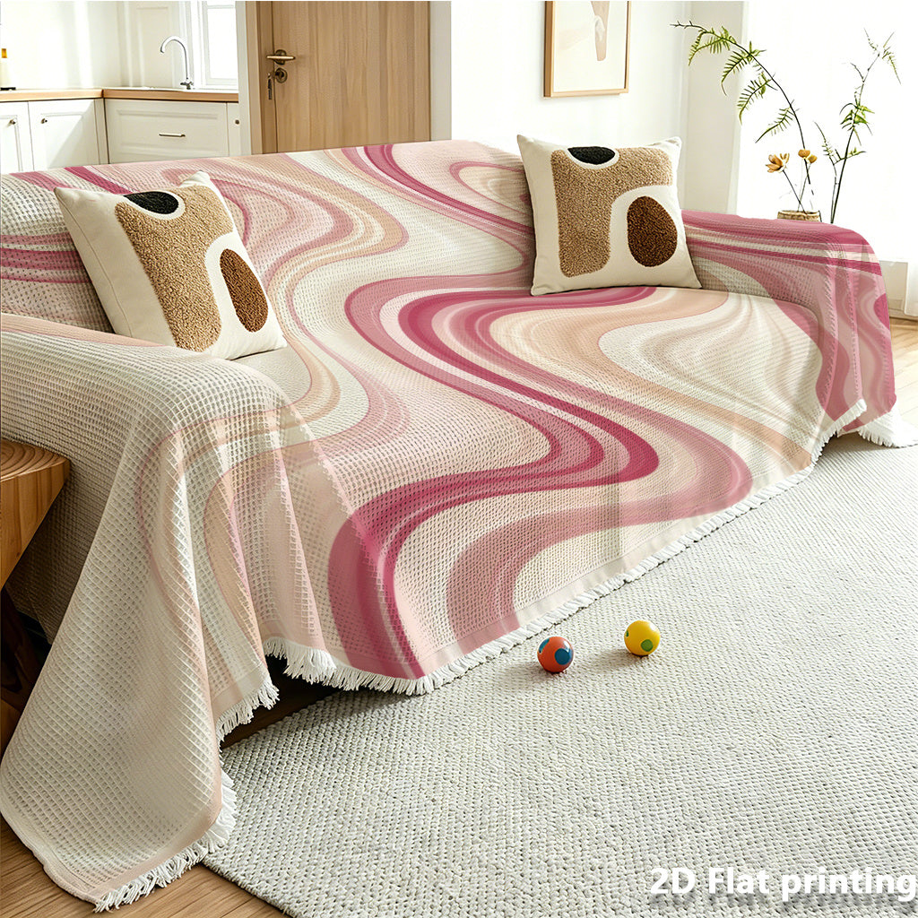 Housse de canapé épaisse en polyester imprimée à motif fleuri antidérapante, tissu de 250 à 300 g/m²