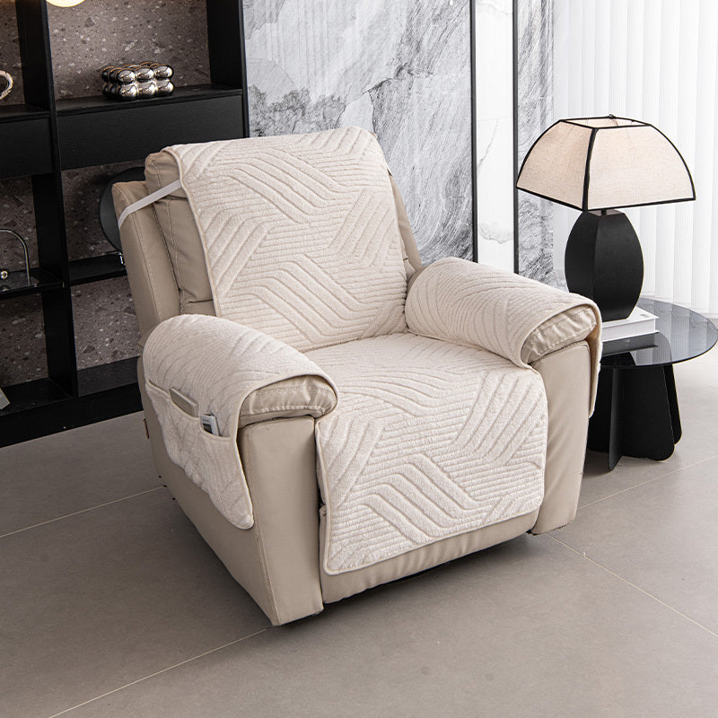 Housse de canapé en velours jacquard antidérapante d'esprit vintage, mise en situation