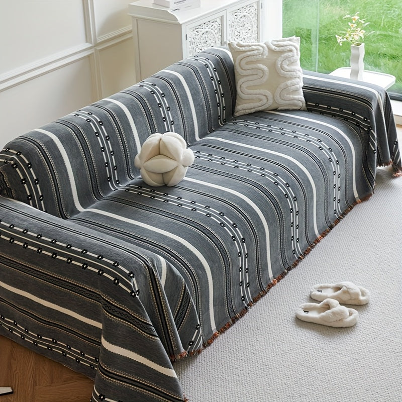 Housse de canapé épaisse en chenille jacquard, vue d'ensemble