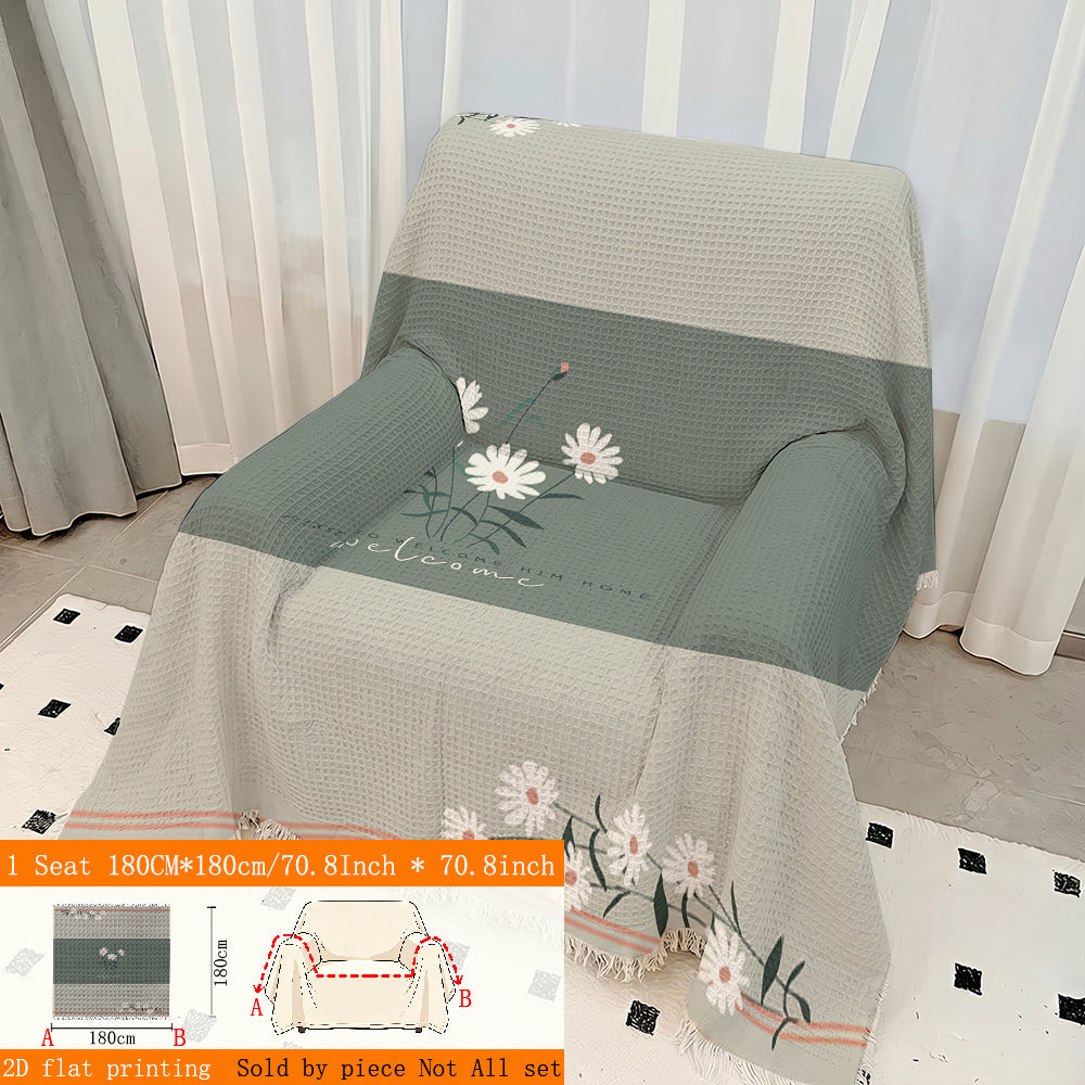 Housse de canapé épaisse en polyester imprimée à rayures, compatible fauteuil, canapé deux places, canapé trois places