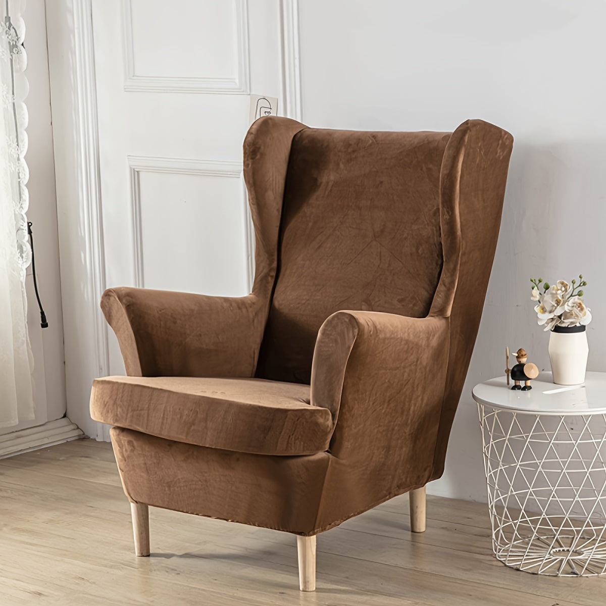 Housse de canapé extensible en polyester au rendu glamour, vue de dos
